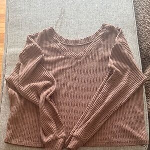 Aeropostale Taupe Waffle Knit Top